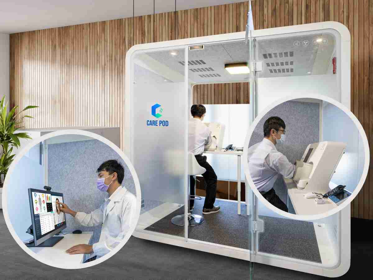 达擎于医疗科技展中展出＂远距诊疗舱＂，，以因应医疗数字化及社会高龄化趋势下、、、复诊及慢性病患等族群对于远距看诊需求逐渐升高所推出的创新整合方案。。。多功能合一、、、高隐私性的远距诊疗舱可根据病患端与医师端的不同需求，，提供弹性化及客制化功能，，，节省医生和病患的精力及时间