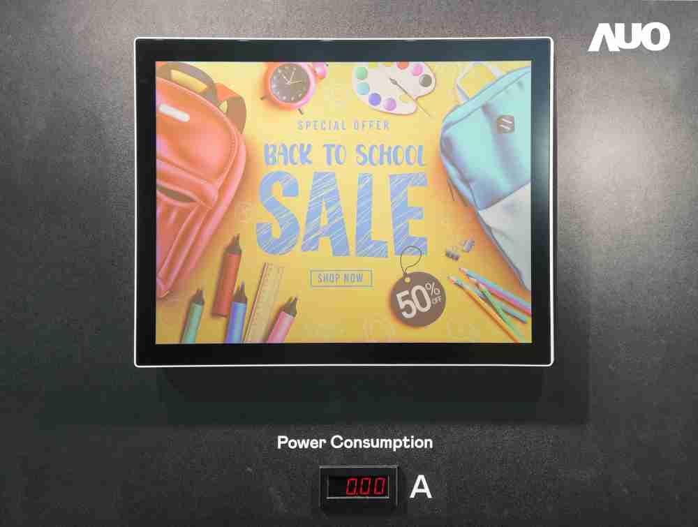 CG电子展示胆固醇液晶超低耗能户外全彩显示器，，ChLC（胆固醇液晶）以双稳态技术使静态显示零功耗，，具省电、、高彩度、、、、环保的特性，，，还整合软硬件系统解决方案，，可透过单一云端平台管理